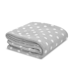 π Kate Spade Grey White Dot Fleece Throw Blanket